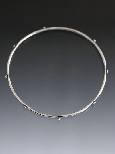 Silver Dot Bangle Bracelet