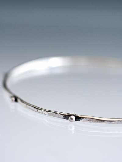 Silver Dot Bangle Bracelet