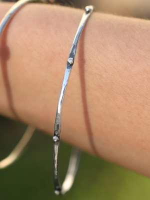 Silver Dot Bangle Bracelet