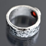 Silver Men's Boulder Garnet Solitaire Ring