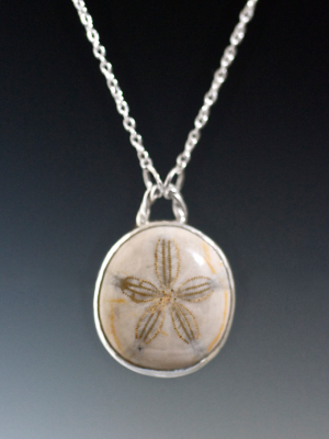 Sand Dollar Fossil Silver Necklace