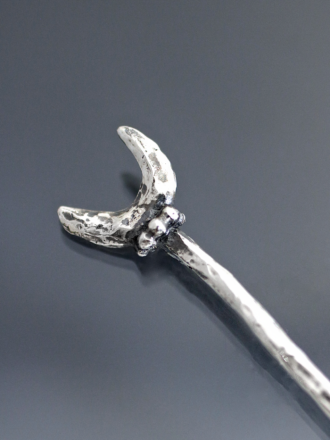 Silver Crescent Moon Hair Stick