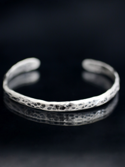 Hammered Silver Cuff Bracelet