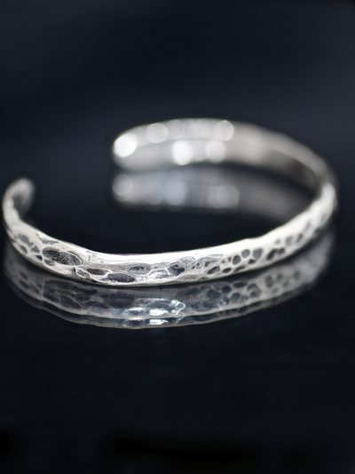 Hammered Silver Cuff Bracelet