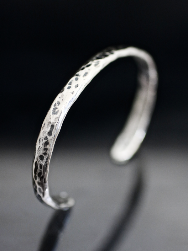 Hammered Silver Cuff Bracelet