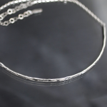 Hammered Silver Bar Choker Necklace