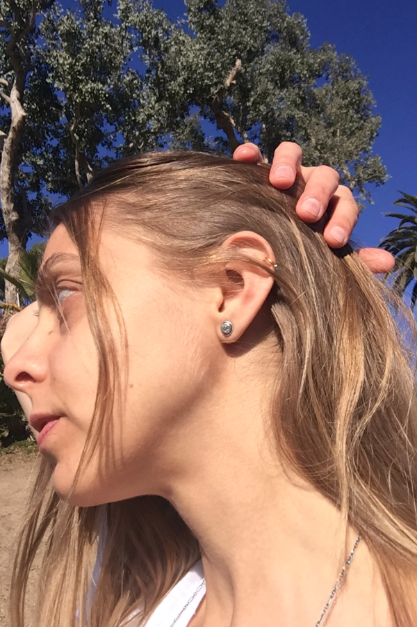 Silver Rose Cut Diamond Stud Earrings