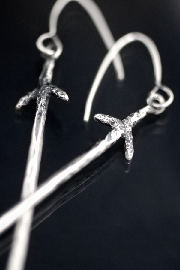 Silver Long Sword Earrings