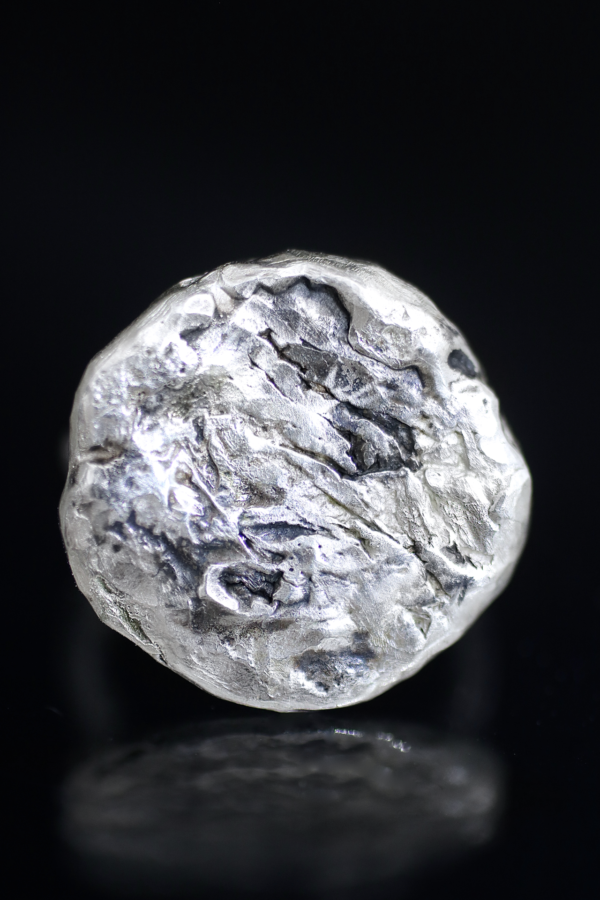 Silver Lunar Rock Ring