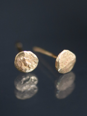 Gold Mini Full Moon Stud Earrings