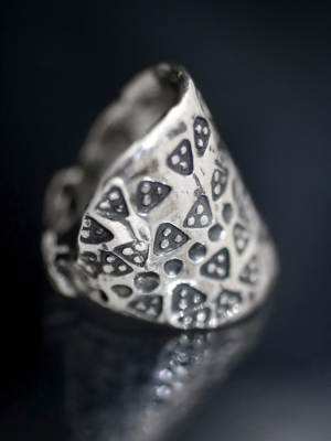 Viking Silver Shield Ring