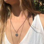 White Moonstone Silver Amulet Necklace