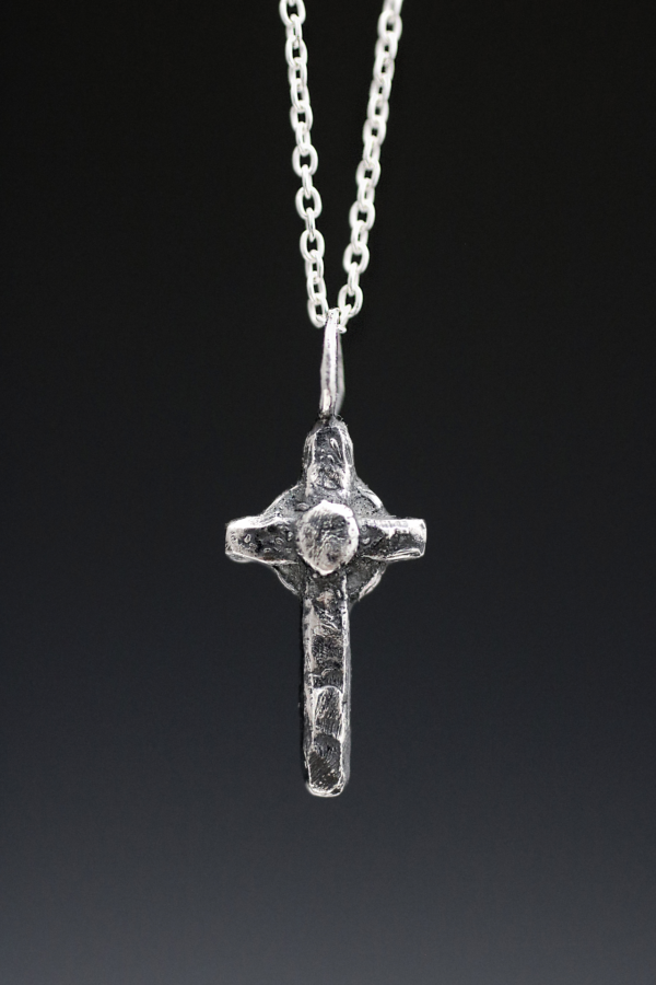 Silver King Arthur Cross Necklace
