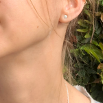Silver Mini Full Moon Stud Earrings