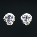 Colonial Skull Silver Stud Earrings