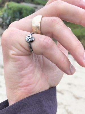 Silver Colonial Skull Ring