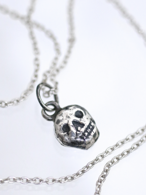 Silver Colonial Skull Necklace