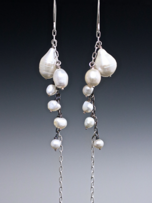 Pearl Mermaid Silver Earrings