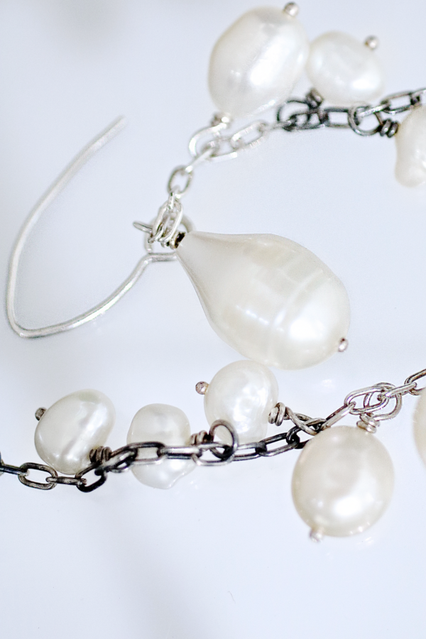 Pearl Mermaid Silver Earrings