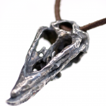 Silver Raven Skull Necklace