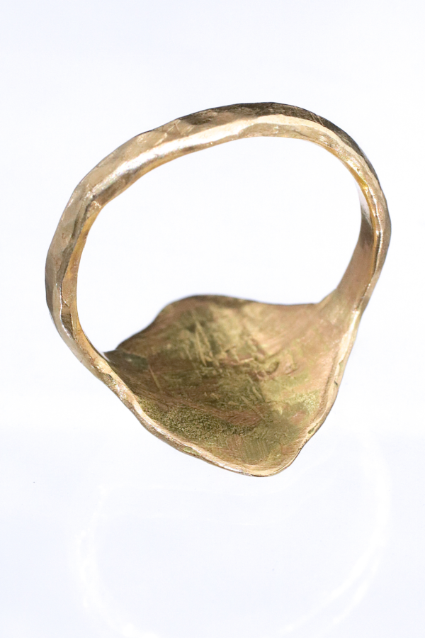 Gold Stamped Diamond Viking Ring