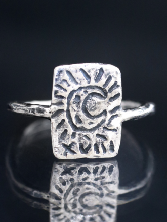 Silver Moon Tarot Card Ring