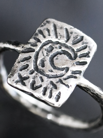 Silver Moon Tarot Card Ring