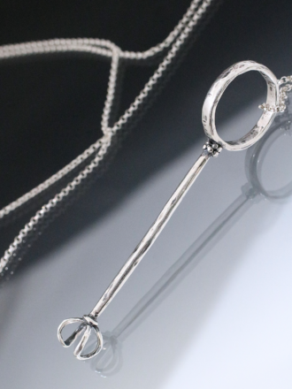 Silver Cigarette Holder Ring Necklace