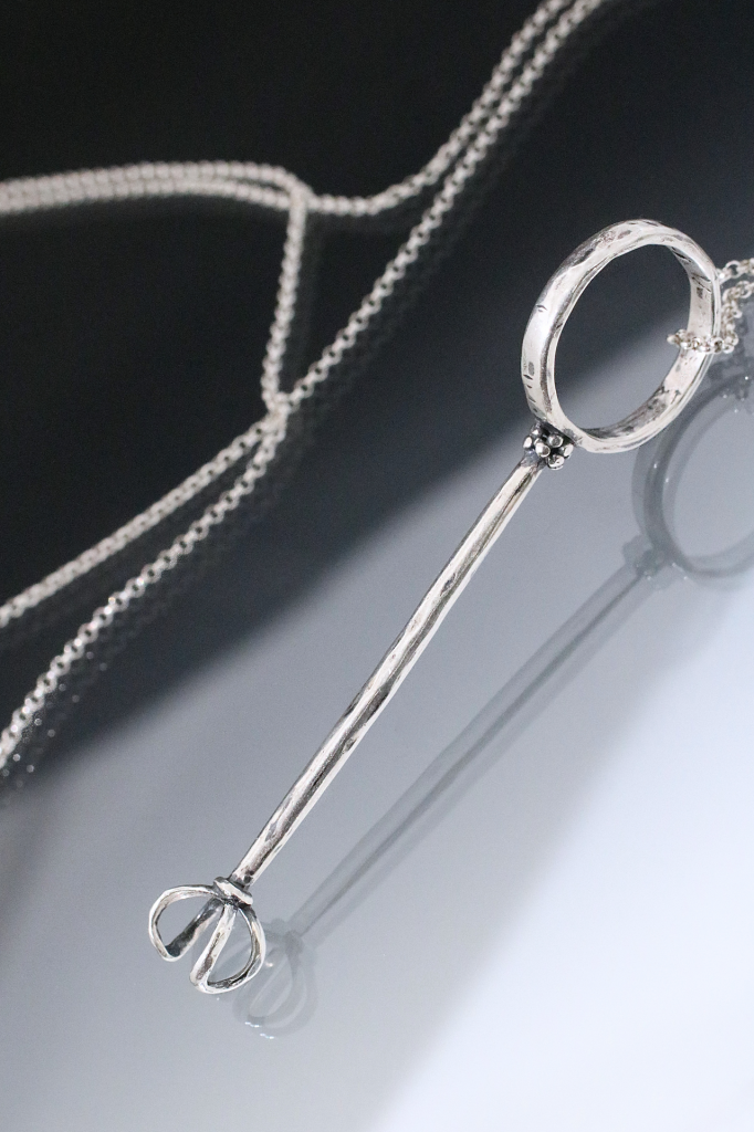 Silver Cigarette Holder Ring Necklace - Miche McClendon