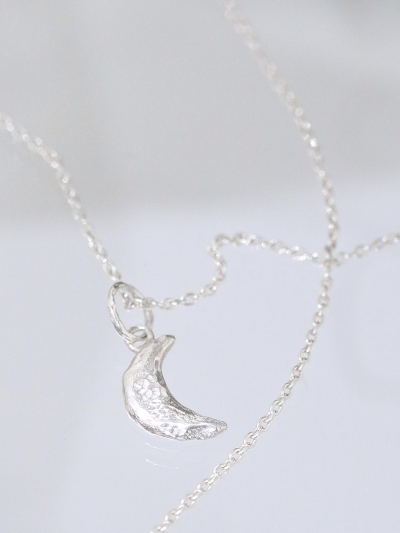 Silver Little Crescent Moon Necklace