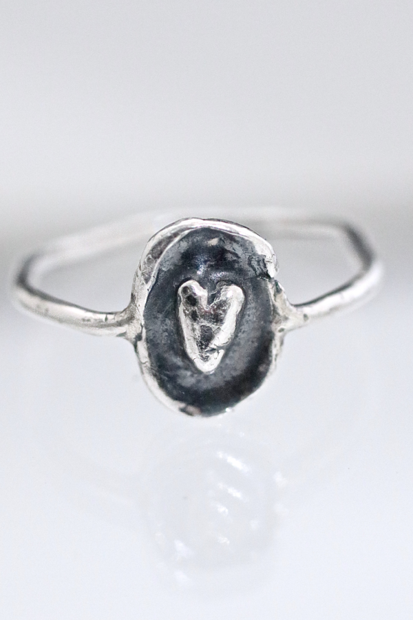 Silver Heart Wax Seal Ring