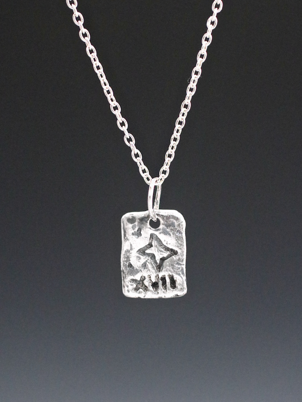 Silver Star Tarot Card Necklace