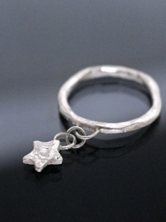 Silver Star Charm Ring