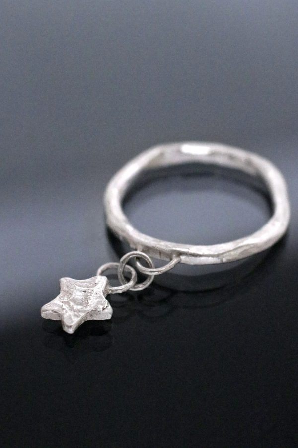 Silver Star Charm Ring