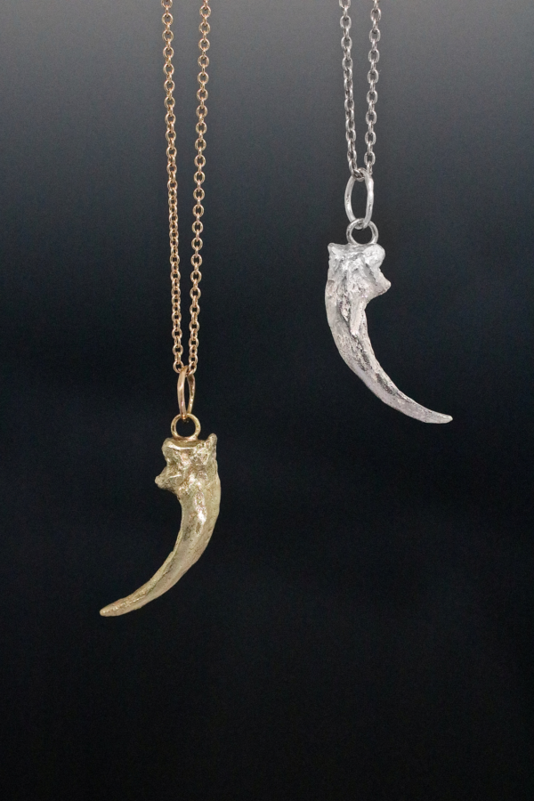 Silver Owl Claw Necklace