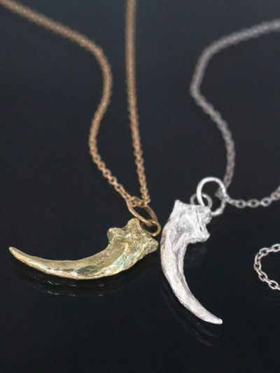 Silver Owl Claw Necklace