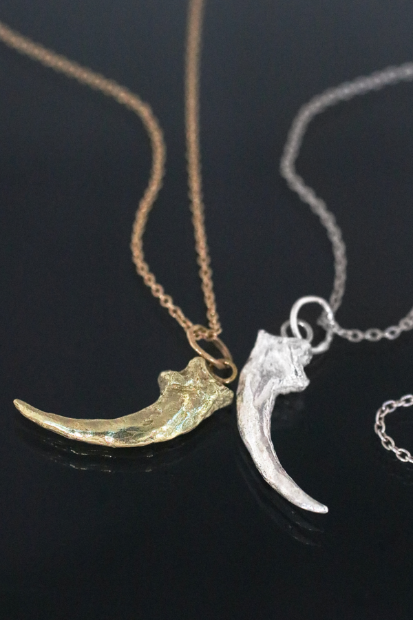 Silver Owl Claw Necklace