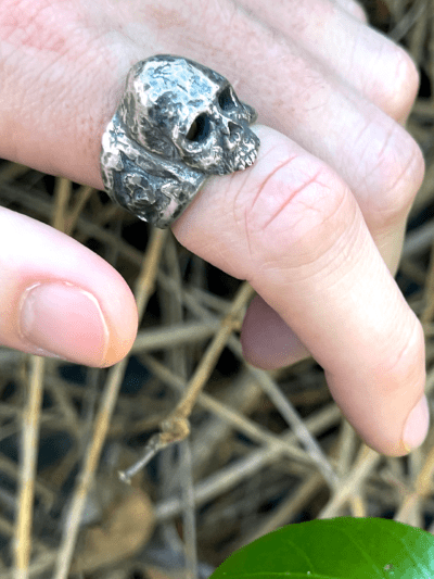 Silver Ancient Skull Ring