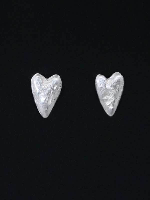 Silver Heart Stud Earrings