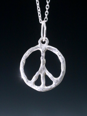 Silver Little Peace Sign Necklace