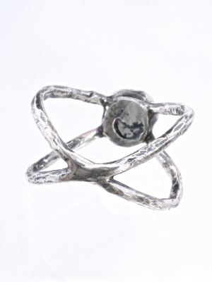 Rutilated Quartz Silver Hex Ring