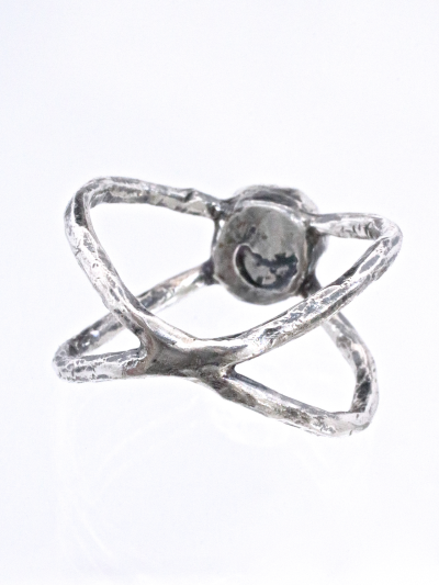 Rutilated Quartz Silver X Ring