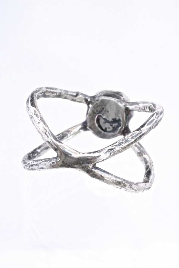 Rutilated Quartz Silver Hex Ring