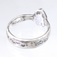 Silver Rose Cut Tear Drop Diamond Ring