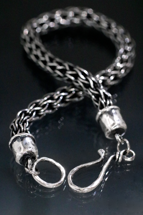 Silver Hand Woven Viking Bracelet