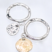 Silver Coin Charm Ring
