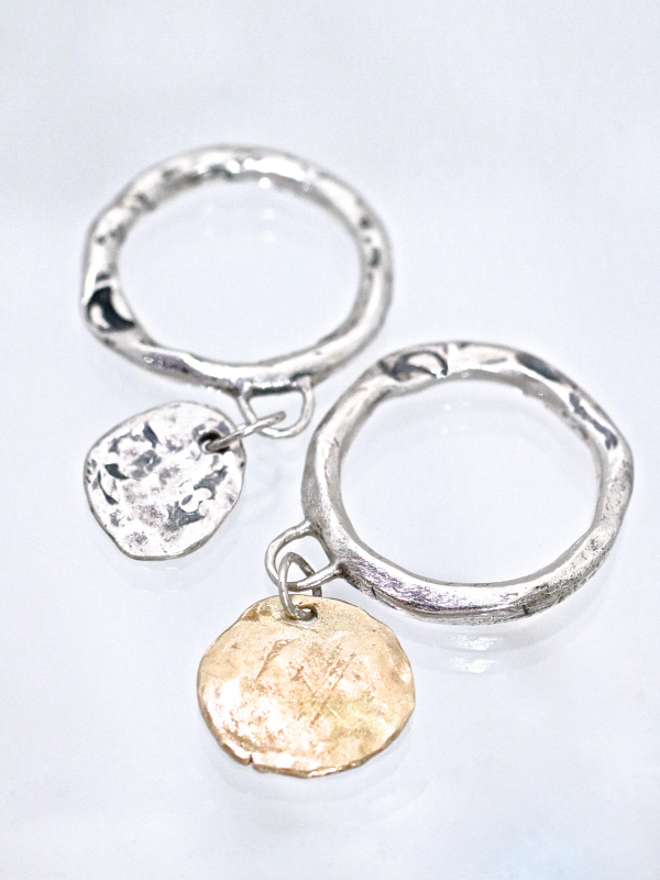 Silver Coin Charm Ring