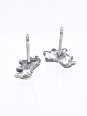 Silver Crown Stud Earrings