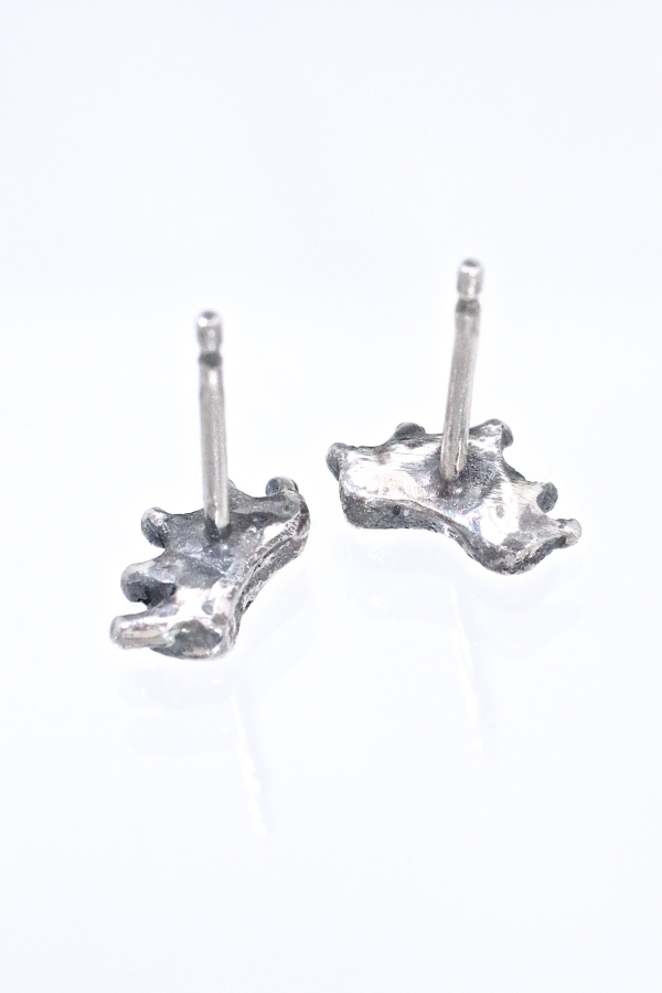 Silver Crown Stud Earrings