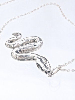 Ancient Silver Snake Necklace